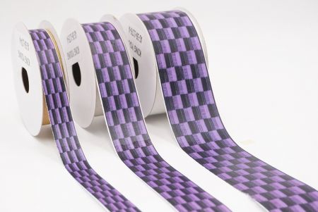 Фіолетовий та Чорний Клітинчатий Тканинний Риббон Набір_AI